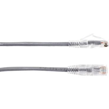 Black Box Slim-Net Cat.6 UTP Patch Network Cable - 15 ft Category 6 Network Cable for Patch Panel, Wallplate, Network Device - First 1 (C6PC28-GY-15)
