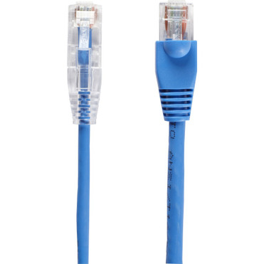 Black Box Slim-Net Cat.6a UTP Patch Network Cable - 12 ft Category 6a Network Cable for Patch Panel, Wallplate, Network Device - First (C6APC28-BL-12)