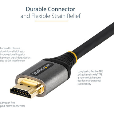 StarTech.com 16ft/5m HDMI 2.1 Cable, Certified Ultra High Speed HDMI Cable 48Gbps, 8K 60Hz/4K 120Hz HDR10+, 8K HDMI Cable, - 16.4ft/5m (HDMM21V5M)
