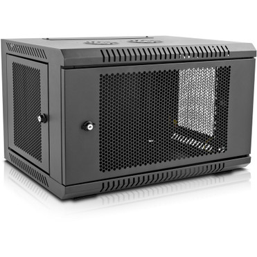 V7 6U Rack Wall Mount Enclosure - 6U Rack Height x 19" (482.60 mm) Rack Width - Floor Standing - Black - Cold-rolled Steel (CRS) - kg (RMWC6U-1N)