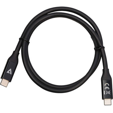 V7 USB-C Male to USB-C Male Cable USB4 40 Gbps 5A 0.8m/2.6ft Black - 2.6 ft USB-C Data Transfer Cable - First End: 1 x USB4 Type C - - (V7USB4-80CM)