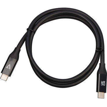 V7 USB-C Male to USB-C Male Cable USB4 40 Gbps 5A 0.8m/2.6ft Black - 2.6 ft USB-C Data Transfer Cable - First End: 1 x USB4 Type C - - (V7USB4-80CM)