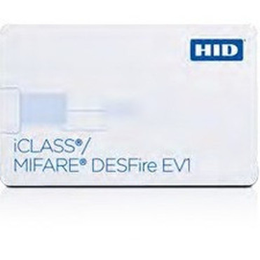 HID iCLASSMIFARE DESFire EV1 ID Card - Printable - Smart Card - 337 8560 mm x 213 5398 mm Length - White - PolyesterPVC 2424CKG1NNN