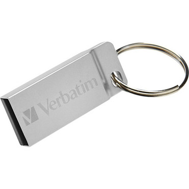 Verbatim 32GB Metal Executive USB Flash Drive - Silver - 32 GB - USB 20 - Silver - Lifetime Warranty - 1 Each - TAA Compliant 98749