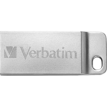 Verbatim 32GB Metal Executive USB Flash Drive - Silver - 32 GB - USB 20 - Silver - Lifetime Warranty - 1 Each - TAA Compliant 98749
