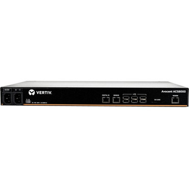 Vertiv Avocent ACS 8000 48-port Serial Console Server Dual AC Power Analog Modem - 1 GB - DDR3 SDRAM - Twisted Pair Optical Fiber - ACS8048MDAC-400