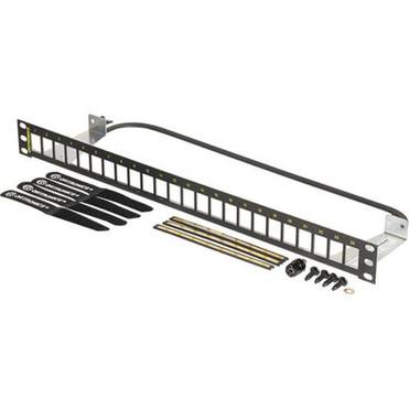 Ortronics Blank Patch Panel - 24 Ports - 1U High - Black Silver - Rack-mountable PHDTKSU24
