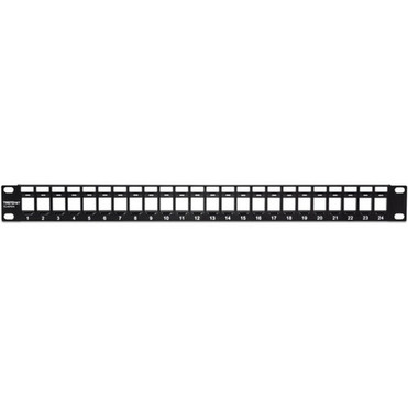 TRENDnet 24-Port Blank Keystone 1U Patch Panel 1U 19 Metal Rackmount Housing Recommended With TC-K25C6  TC-K50C6 Cat6 Keystone - TC-KP24