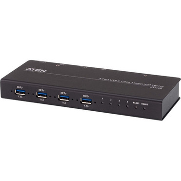 ATEN 4 x 4 USB 31 Gen 1 Industrial Hub Switch - USB 32 Gen 1 - 4 USB Ports - 4 Thunderbolt Ports - 4 USB 31 Ports - Mac PC US3344I