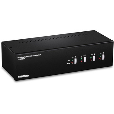 TRENDnet 4-Port Dual Monitor DisplayPort KVM Switch With Audio 2-Port USB 20 Hub 4K UHD Resolution Up To 3840 x 2160 Connect 4 4 - TK-440DP