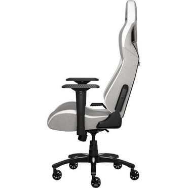 Corsair T3 RUSH Gaming Chair - GrayWhite - For Gaming - Fabric Nylon Metal Polyurethane Foam Memory Foam - Gray White CF-9010030-WW