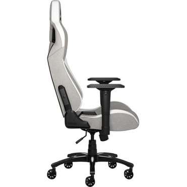Corsair T3 RUSH Gaming Chair - GrayWhite - For Gaming - Fabric Nylon Metal Polyurethane Foam Memory Foam - Gray White CF-9010030-WW