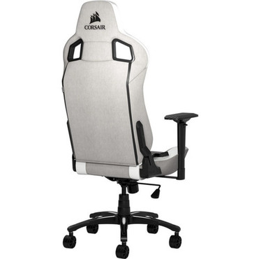 Corsair T3 RUSH Gaming Chair - GrayWhite - For Gaming - Fabric Nylon Metal Polyurethane Foam Memory Foam - Gray White CF-9010030-WW
