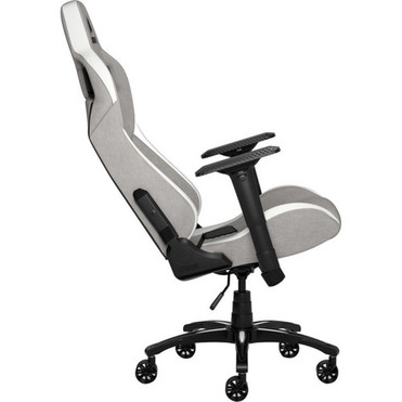 Corsair T3 RUSH Gaming Chair - GrayWhite - For Gaming - Fabric Nylon Metal Polyurethane Foam Memory Foam - Gray White CF-9010030-WW
