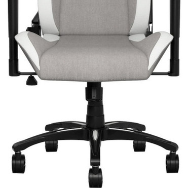 Corsair T3 RUSH Gaming Chair - GrayWhite - For Gaming - Fabric Nylon Metal Polyurethane Foam Memory Foam - Gray White CF-9010030-WW