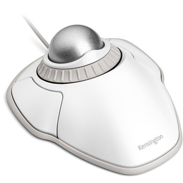 Kensington Orbit Trackball with Scroll Ring - White - Optical - Cable - White - USB - Scroll Ring - 2 Buttons - Symmetrical K72500WW