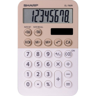 Sharp 8-digit Large Desktop Calculator - 3-Key Memory Dual Power Angled Display Automatic Power Down Extra Large Key - 8 Digits - EL760RBLA