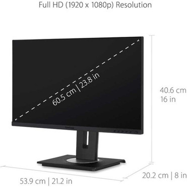 ViewSonic Graphic VG2456 238 Full HD LED Monitor - 169 - Black - 2400 60960 mm Class - In-plane Switching IPS Technology - - VG2456
