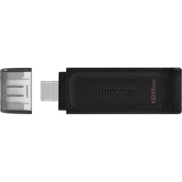 Kingston DataTraveler 70 USB-C Flash Drive - 128 GB - USB 32 Gen 1 Type C - Black - Lifetime Warranty DT70128GB