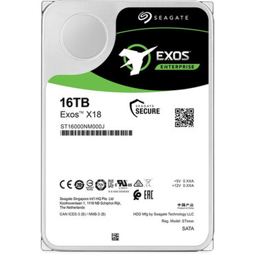 Seagate Exos X18 ST16000NM000J 16 TB Hard Drive - 35 Internal - SATA SATA600 - Video Surveillance System Storage System Device - ST16000NM000J
