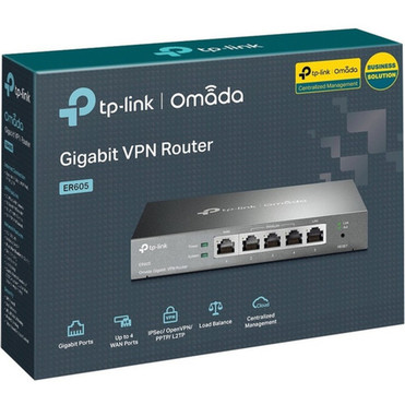 TP-Link Omada ER605 Ethernet Wireless Router - 4 x Network Port - 1 x Broadband Port - Gigabit Ethernet - VPN Supported - Desktop ER605