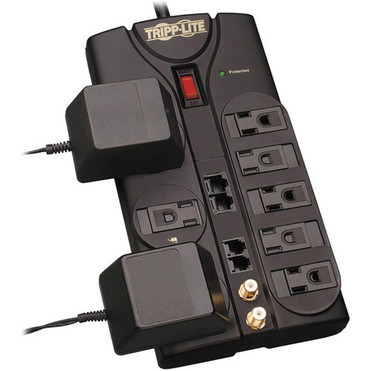 Tripp_Lite_8-Outlet_TVModem_Surge_Protector_-_8_x_NEMA_5-15R_-_180_kVA_-_3240_J_-_120_V_AC_Input_-_120_V_AC_Output_-_Network_Cable_TLP810NET