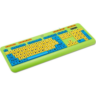 Adesso Antimicrobial Wired Kids Keyboard and Mouse Combo - USB Membrane Cable Keyboard - 104 Key - English US - USB Wireless Mouse - AKB-132DB