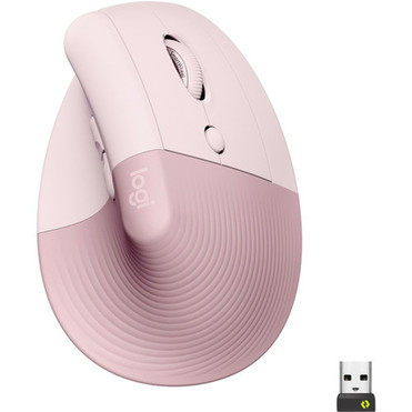 Logitech Lift Vertical Ergonomic Mouse Rose - Optical - Wireless - BluetoothRadio Frequency - Rose - USB - 4000 dpi - Scroll Wheel 910-006472