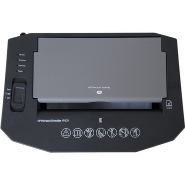 HP AF809 Autofeed Paper Shredder - Continuous Shredder - Micro Cut - 9 Per Pass - for shredding Credit Card Paper Staples - 10 Run - 91032T