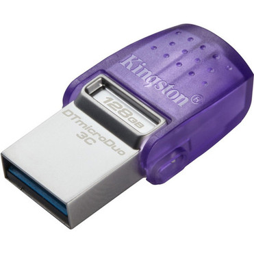 Kingston DataTraveler microDuo 3C USB Flash Drive - 128 GB - USB 32 Gen 1 Type C USB 32 Gen 1 Type A - 200 MBs Read Speed - - DTDUO3CG3128GB