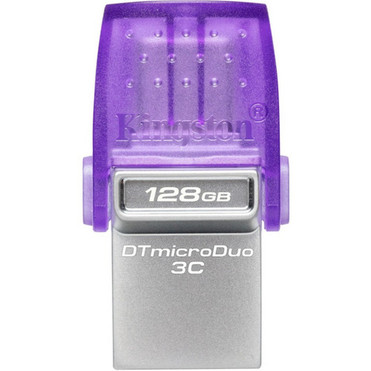Kingston DataTraveler microDuo 3C USB Flash Drive - 128 GB - USB 32 Gen 1 Type C USB 32 Gen 1 Type A - 200 MBs Read Speed - - DTDUO3CG3128GB
