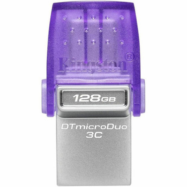 Kingston DataTraveler microDuo 3C USB Flash Drive - 128 GB - USB 32 Gen 1 Type A USB 32 Gen 1 Type C - 200 MBs Read Speed - 5 DTDUO3CG3128GBCR