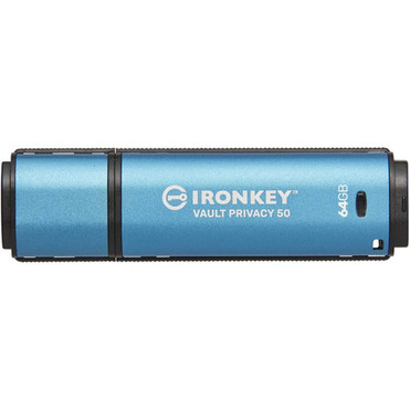 IronKey Vault Privacy 50 Series 64GB USB 32 Gen 1 Type A Flash Drive - 64 GB - USB 32 Gen 1 Type A - 250 MBs Read Speed - 180 - IKVP5064GB