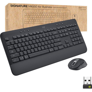 Logitech Signature MK650 Combo for Business Wireless Mouse and Keyboard Combo - USB Plunger Wireless BluetoothRF Keyboard - 118 Key - 920-010909