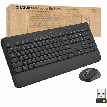 Logitech Signature MK650 Combo for Business Wireless Mouse and Keyboard Combo - USB Plunger Wireless BluetoothRF Keyboard - 118 Key - 920-010909