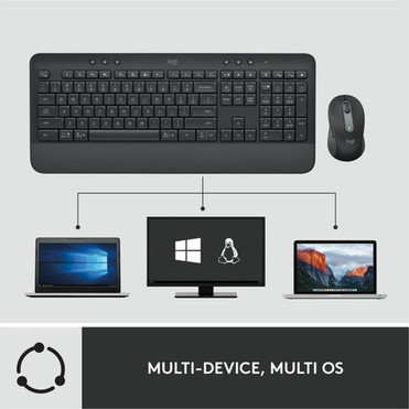 Logitech Signature MK650 Combo for Business Wireless Mouse and Keyboard Combo - USB Plunger Wireless BluetoothRF Keyboard - 118 Key - 920-010909