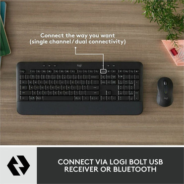 Logitech Signature MK650 Combo for Business Wireless Mouse and Keyboard Combo - USB Plunger Wireless BluetoothRF Keyboard - 118 Key - 920-010909