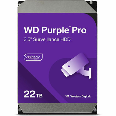 WD Purple Pro WD221PURP 22 TB Hard Drive - 35 Internal - SATA SATA600 - Conventional Magnetic Recording CMR Method - Server - WD221PURP