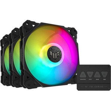 TUF TF120 ARGB Cooling Fan - 472 120 mm Maximum Fan Diameter - 3 x Fans - 21521 Lmin Maximum Airflow - 1900 rpm - Fluid - ARGB TUF GAMING TF120 ARGB