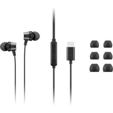 Lenovo USB-C Wired In-Ear Headphone - Stereo - USB Type C - Wired - 32 Ohm - 100 Hz - 200 kHz - Earbud - Binaural - In-ear - 39 ft - 4XD1J77351