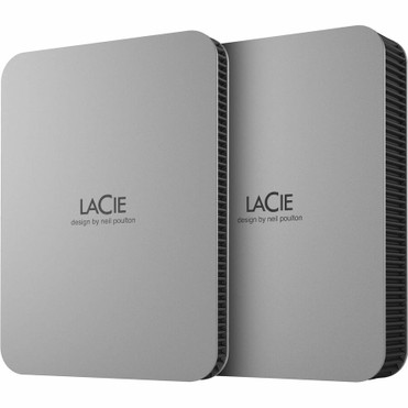 LaCie STLP2000400 2 TB Portable Hard Drive - External - Moon Silver - USB 3.1 Type C (Fleet Network)