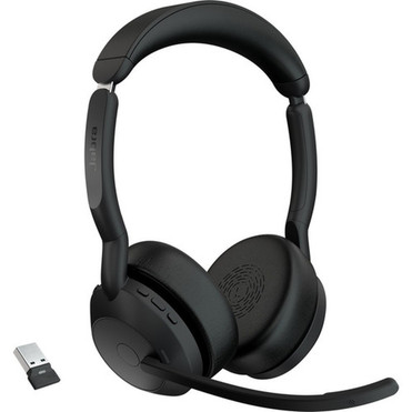 Jabra Evolve2 55 Headset - Stereo - Wireless - Bluetooth - 984 ft - 20 Hz - 20 kHz - On-ear - Binaural - Supra-aural - MEMS Noise - 25599-989-899-01