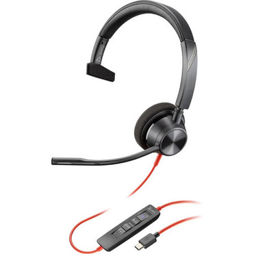 Poly Blackwire 3310 USB-C Headset - Mono - USB Type C - Wired - 32 Ohm - 80 Hz - 20 kHz - On-ear - Monaural - Open - 71 ft Cable - - 767F8AA