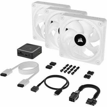 Corsair iCUE QX120 Cooling Fan - 3 x Fans - 17868 Lmin Maximum Airflow - 2400 rpm - Magnetic Dome Bearing - RGB LED - White - PC CO-9051006-WW