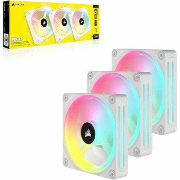 Corsair iCUE QX120 Cooling Fan - 3 x Fans - 17868 Lmin Maximum Airflow - 2400 rpm - Magnetic Dome Bearing - RGB LED - White - PC CO-9051006-WW