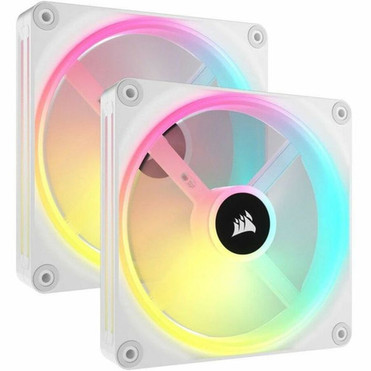 Corsair iCUE QX140 Cooling Fan - 2 x Fans - 23361 Lmin Maximum Airflow - 2000 rpm - Magnetic Dome Bearing - RGB LED - White - PC CO-9051008-WW