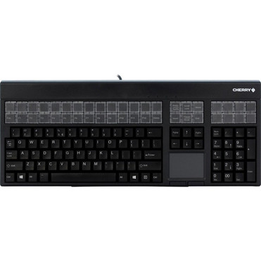 CHERRY LPOS QWERTY Keyboard - 127 Keys - QWERTY Layout - 42 Relegendable Keys - Magnetic Stripe Reader - USB - Black G86-71401EUADAA