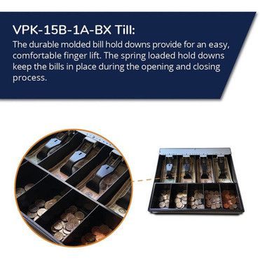 APG Cash Drawer Adjustable Cash Tay - 4 Bill - 5 Coin VPK-15B-1A-BX