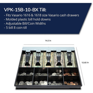 APG Cash Drawer Adjustable Cash Tay - 5 Bill - 8 Coin VPK-15B-10-BX