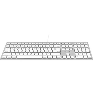 CHERRY KC 6000 SLIM Keyboard - Cable Connectivity - USB Interface - English US - Mac OS - Scissors Keyswitch - Silver White JK-1610US-1